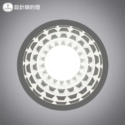 Modern geometric white creamy gypsum pendant lights featuring circular recessed ceiling light with concentric rings for decorbites decor