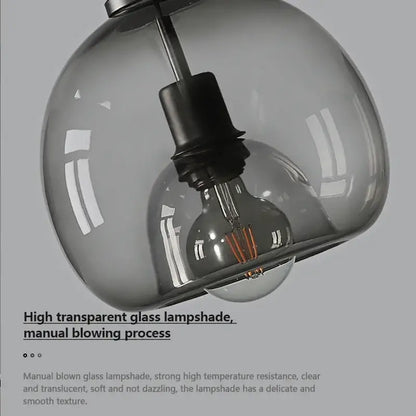 Modern glass ball led pendant lights feature a sleek translucent gray glass ball led shade with hand-blown finish for dining room decorbites pendant lights