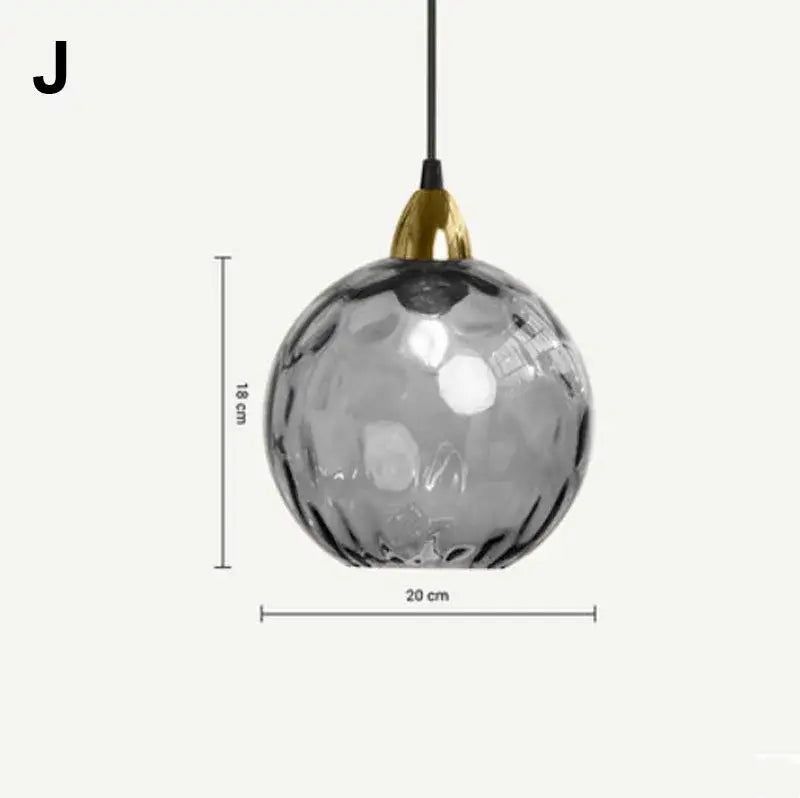 A sleek 18 cm pendant light with textured gray glass ball lustre and polished gold fixture for modern decorbites