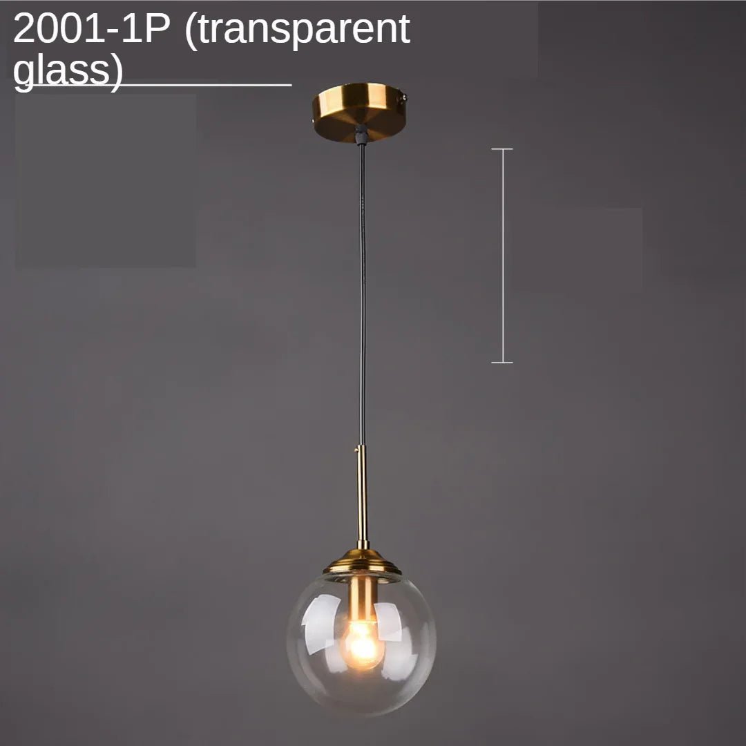 Modern Glass Globe Pendant Light With Gold Ring - Decorbites