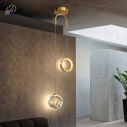 Modern Glass Pendant Light in Black or Gold - Decorbites