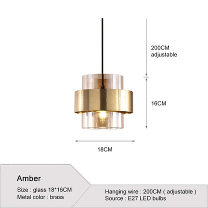 Modern Glass Pendant Light With Brass Finish - Decorbites