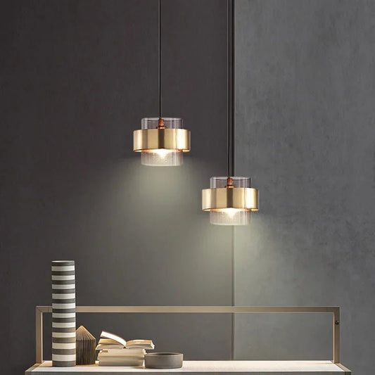 Modern Glass Pendant Light With Brass Finish - Decorbites