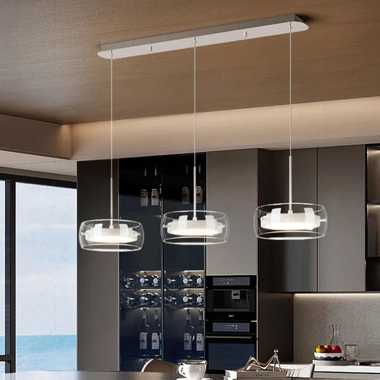 Modern Glass Ring Pendant Light in Iron - Decorbites