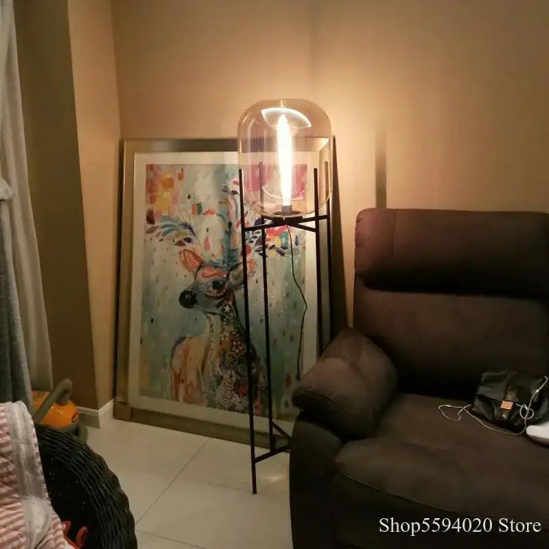 Modern glass table lamp set of 3 with clear glass dome and exposed filament bulb on black metal frame for living room decorbites glass table