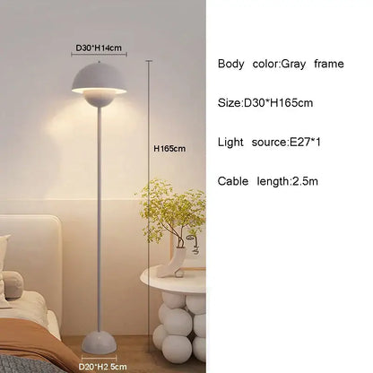 Gray frame floor lamp with sleek modern design and warm ambient lighting for living room e27 led modern floor lamp