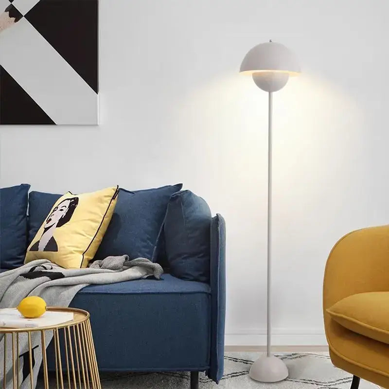 White spherical floor lamp with minimalist design and soft warm lighting e27 led modern floor lamp for living room