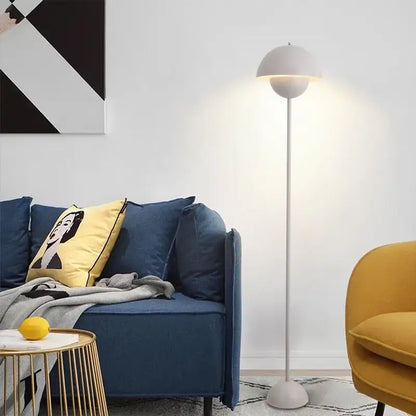 White spherical floor lamp with minimalist design and soft warm lighting e27 led modern floor lamp for living room