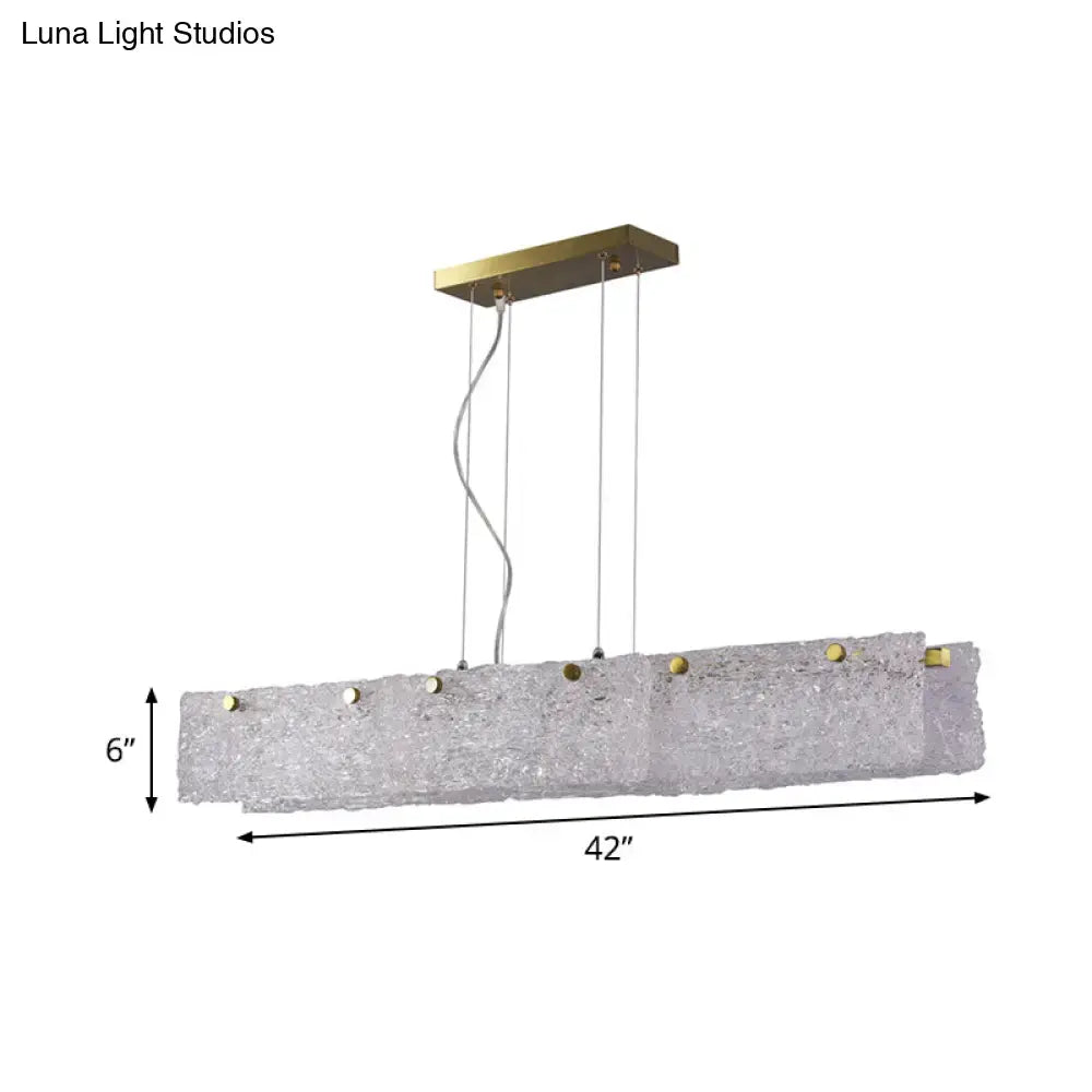 DecorBites modern 9-light island pendant with gold accents and transparent crackle glass suitable for 220v-240v and 110v-120v