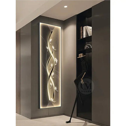 A sleek decorbites dimmi modern wall lamp with flowing gold and black waves for modern living room decorbites dimmi modern abstract