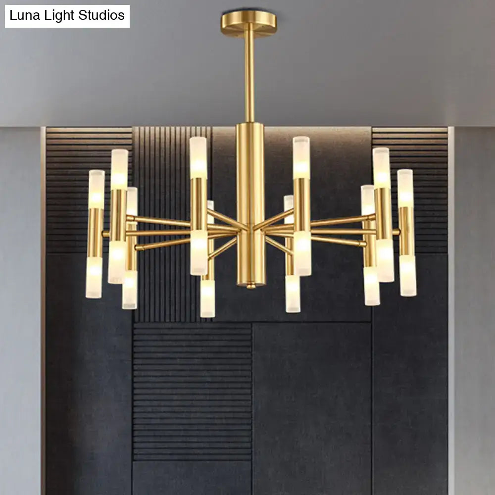 Decorbites™ modern 20-light gold-toned acrylic chandelier with frosted glass shades for dining room 110v-120v 220v-240v