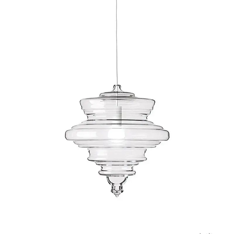 Modern gold and white decorbites glass chandelier with clear tiered rings and sleek design for dining room lighting