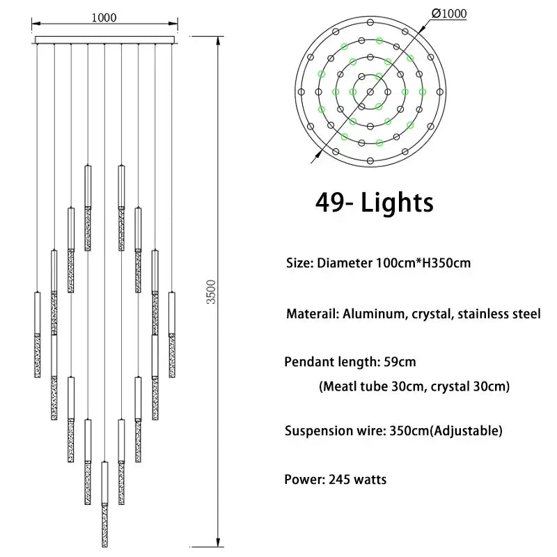 Modern gold art deco crystal led chandelier with 49 lights made of aluminum crystal and stainless steel decorbites crystal led decor