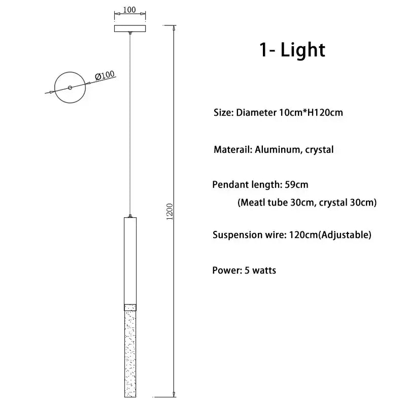 Modern gold art deco crystal led chandelier with a cylindrical aluminum body featuring decorbites crystal led accents