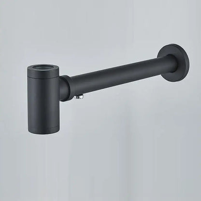 Black matte finish wall-mounted sink drain pipe with sleek modern design for modern gold basin tap kit bathroom hardware