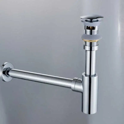 Chrome-finished p-trap siphon kit with threaded connections for modern gold basin tap siphon bathroom pop up drain