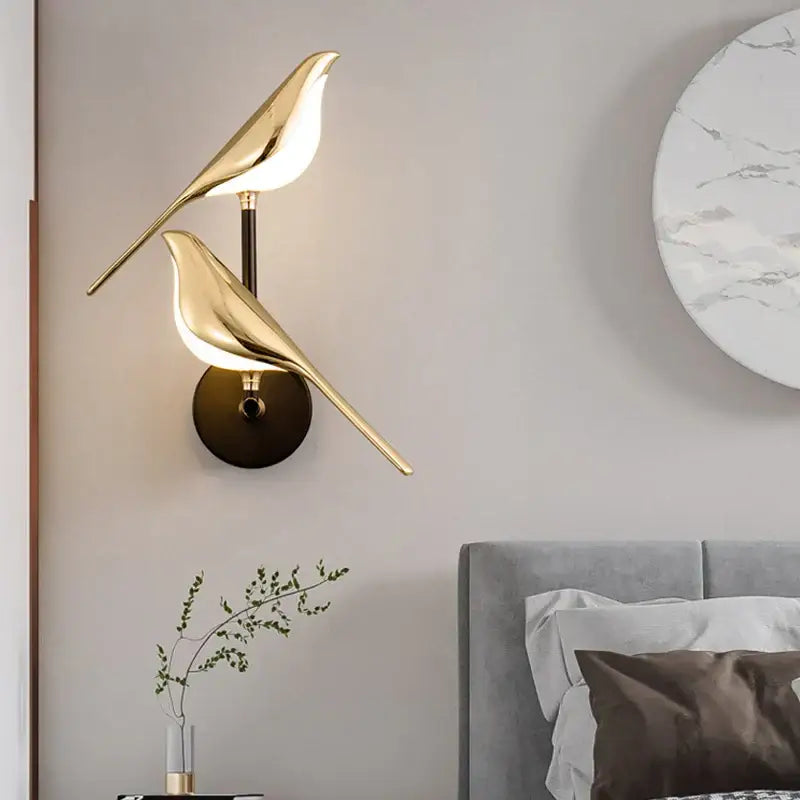 Modern gold bird led wall sconce with sleek design and warm light for bedroom decorbites bird design wall sconce