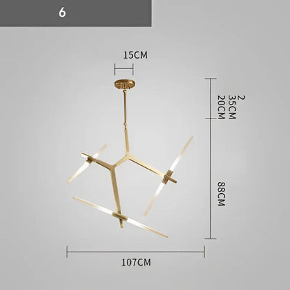 Modern gold and black branch suspension pendant light with slender gold-toned arms and clear glass accents for dining room decorbites branch suspension pendant