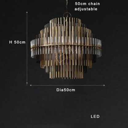 Modern gold and black brass pendant light featuring a tiered chandelier with brass and clear glass rods for dining room decorbites brass pendant