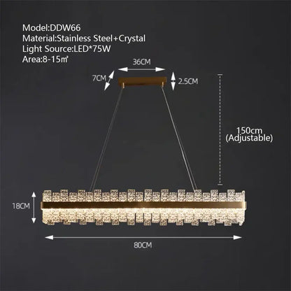 Modern gold and black crystal led chandelier with sleek stainless steel frame for dining room decorbites crystal led design