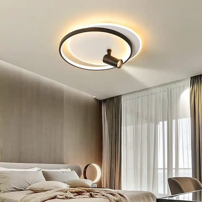 Modern gold and black decorbites dimmable led ceiling lights with a sleek frame and adjustable spotlight for living room use