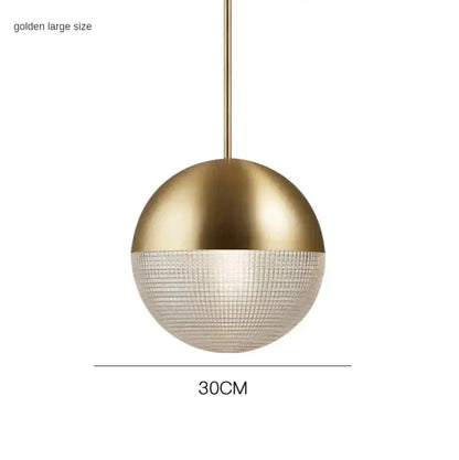 Modern gold and black decorbites glass ball led pendant light with polished metal and textured glass for bedroom decor
