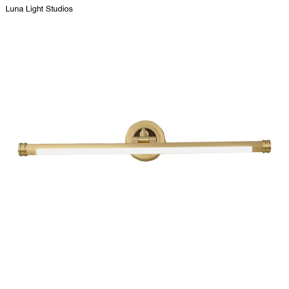 Modern gold and black led vanity light fixture wall-mounted with frosted glass diffuser for 220v-240v and 110v-120v use