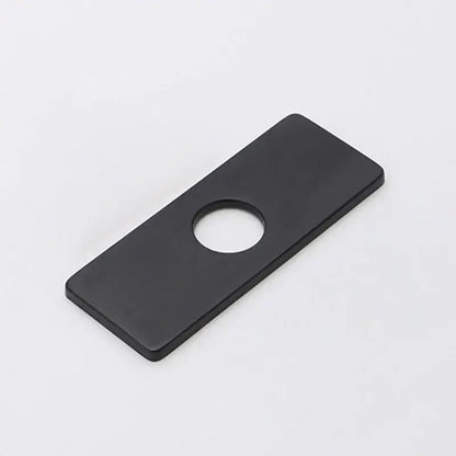 Black rectangular metal deck plate with centered circular hole for modern gold black and silver hole cover deck kitchen faucet accessory