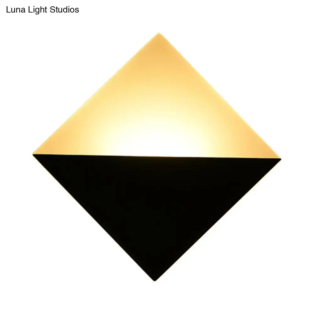 Modern gold and black square wall sconce with two-tone fixture height design for bedroom led lighting fixture