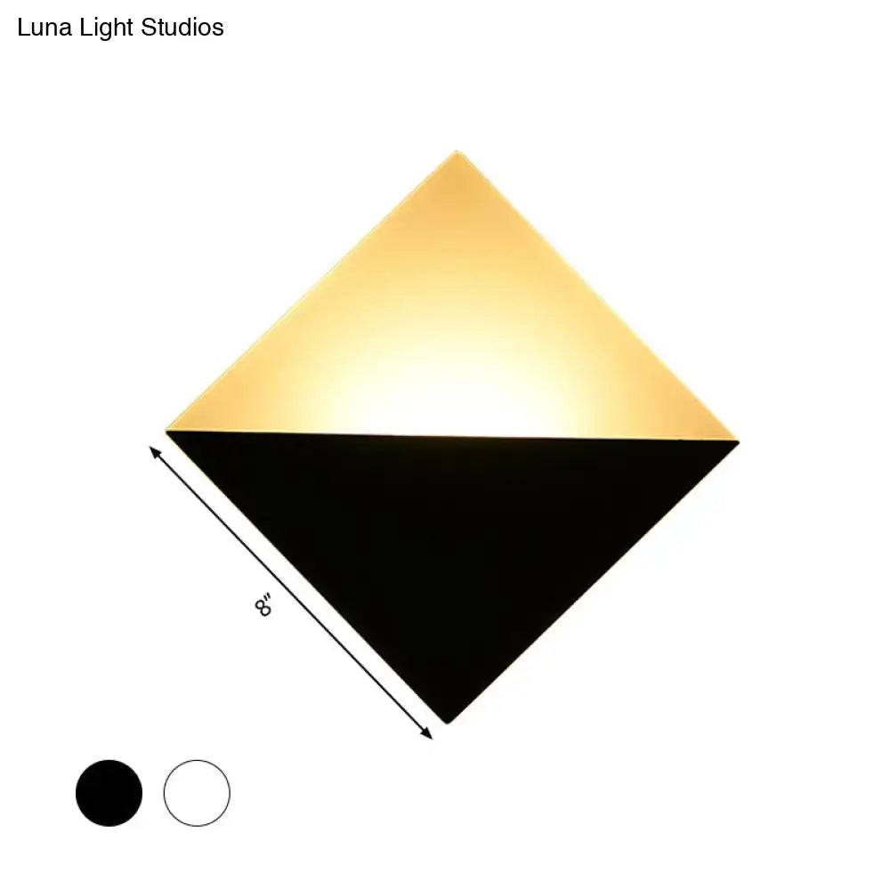 Modern gold and black square wall sconce with matte black and warm gold finish LED bedroom light fixture height design