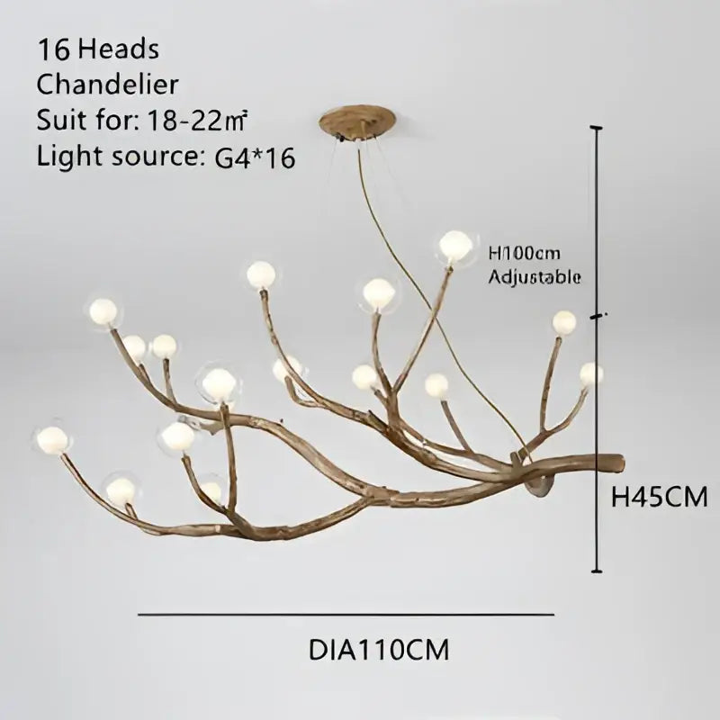 Modern gold branch glass bubble resin pendant light with 16 white glass bubble bulbs for dining room decorbites glass bubble