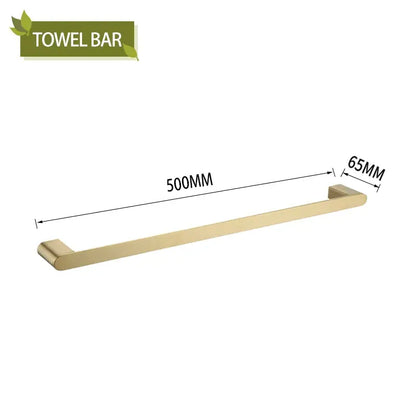 Gold-finished metal towel bar 500mm sleek modern design from decorbites bathroom accessories set for stylish bathroom decor