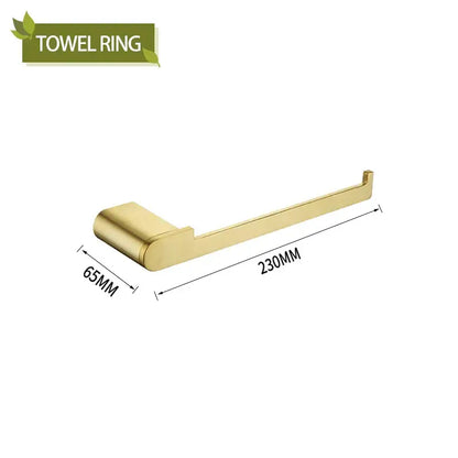 Modern gold finished metal towel ring with sleek design 65mm by 230mm from decorbites bathroom accessories set
