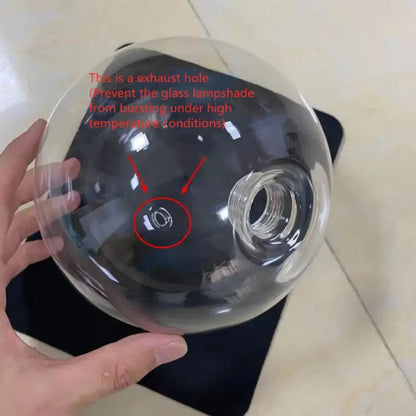 Clear glass globe bubble glass ball pendant light with threaded opening and exhaust hole for heat safety by decorbites