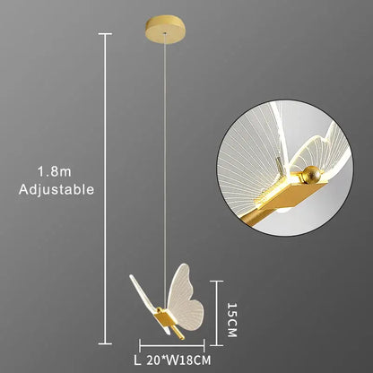 Modern gold butterfly acrylic led chandelier featuring translucent white wings and sleek decorbites butterfly acrylic design