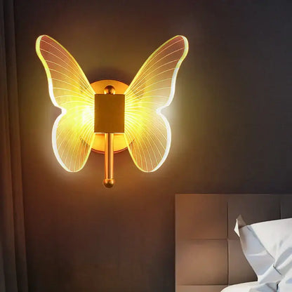 Modern gold butterfly acrylic led chandelier with three translucent white butterfly fixtures for bedroom pendant light decorbites butterfly acrylic