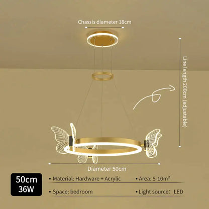 Modern gold butterfly crystal chandelier with gold-toned circular led design and illuminated butterfly wing accents for dining room decorbites butterfly crystal