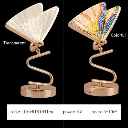 Modern gold butterfly pendant lamp with translucent colorful mosaic wings designed as butterfly pendant lamps decorbites