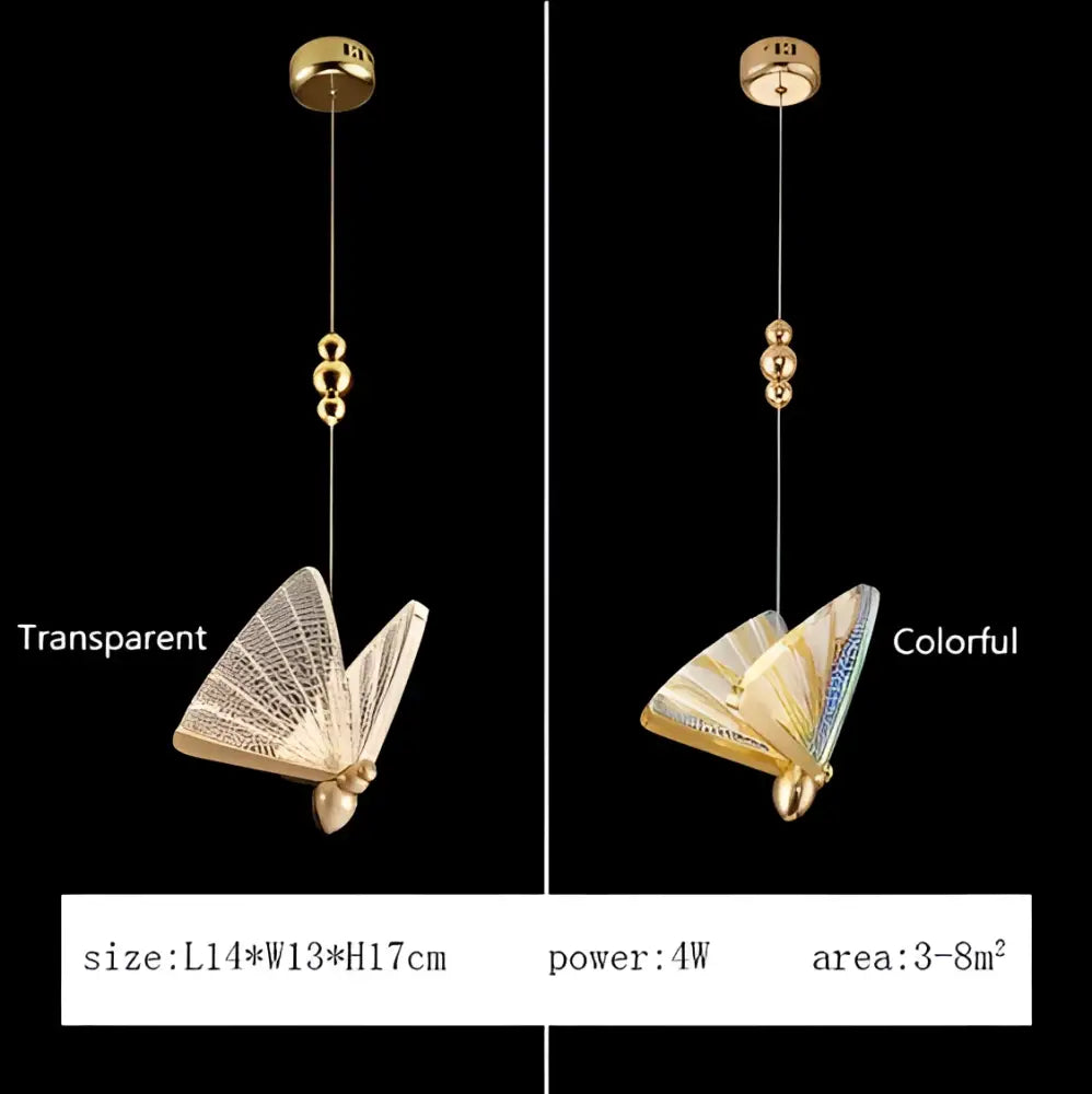 Modern gold butterfly pendant lamps with gold finish and iridescent wings for luxury bedroom pendant lights decorbites butterfly pendant