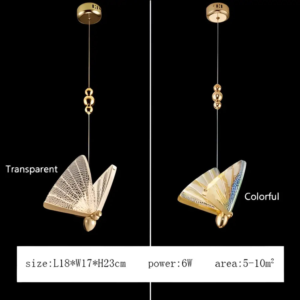 Modern gold butterfly pendant lamps with iridescent wings and sleek metallic finish for luxury bedroom lighting decorbites pendant lights
