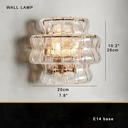 Modern gold cascading crystal pendant lights with clear ribbed glass shade and gold-toned metal base for decorbites brown glass decor