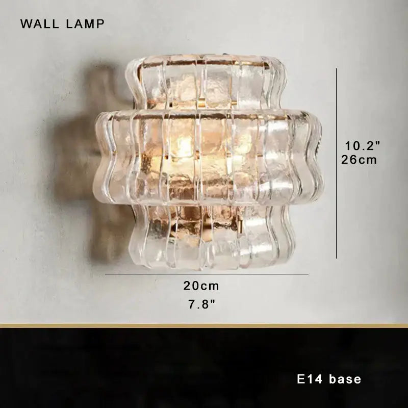 Modern gold cascading crystal pendant lights with clear ribbed glass shade and gold-toned metal base for decorbites brown glass decor