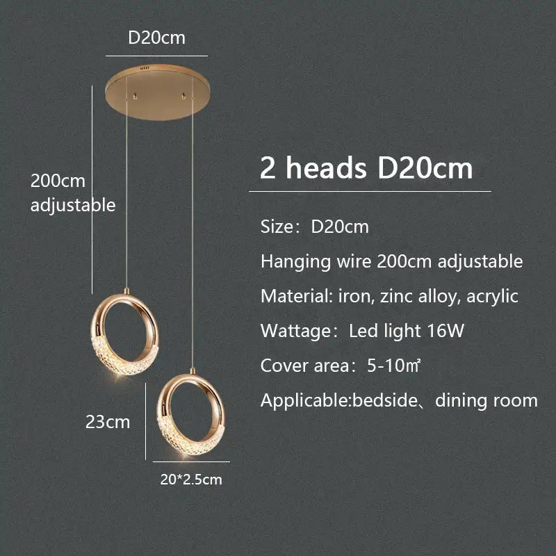 Modern gold circle ring led chandelier with textured ring fixtures and metallic finish for living room decorbites circle ring