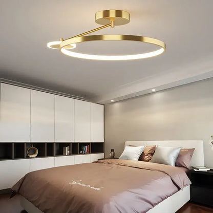 Modern gold circular led ceiling lamp with a sleek minimalist design for bedroom decorbites circular led lighting