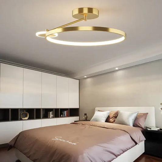 Modern gold circular led ceiling lamp with a sleek minimalist design for bedroom decorbites circular led lighting