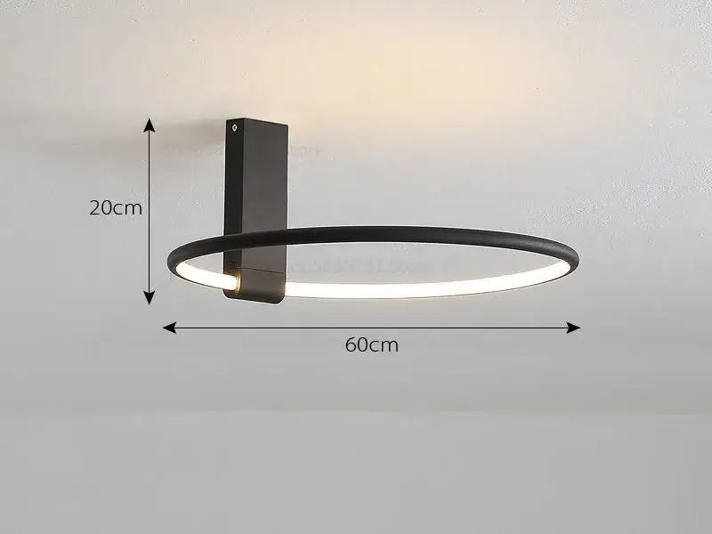 Black circular led wall sconce with illuminated ring featuring modern design for decorbites circular led ceiling light