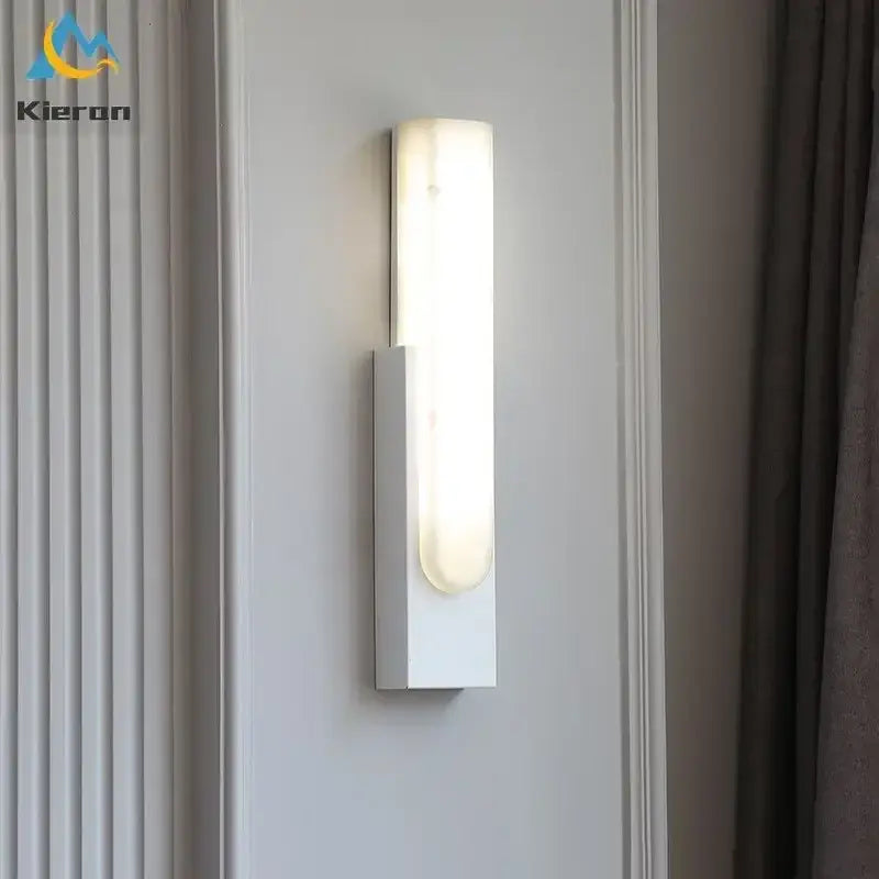 Modern gold cloud stone led wall light with frosted glass diffuser and metallic frame for bedroom decorbites cloud stone