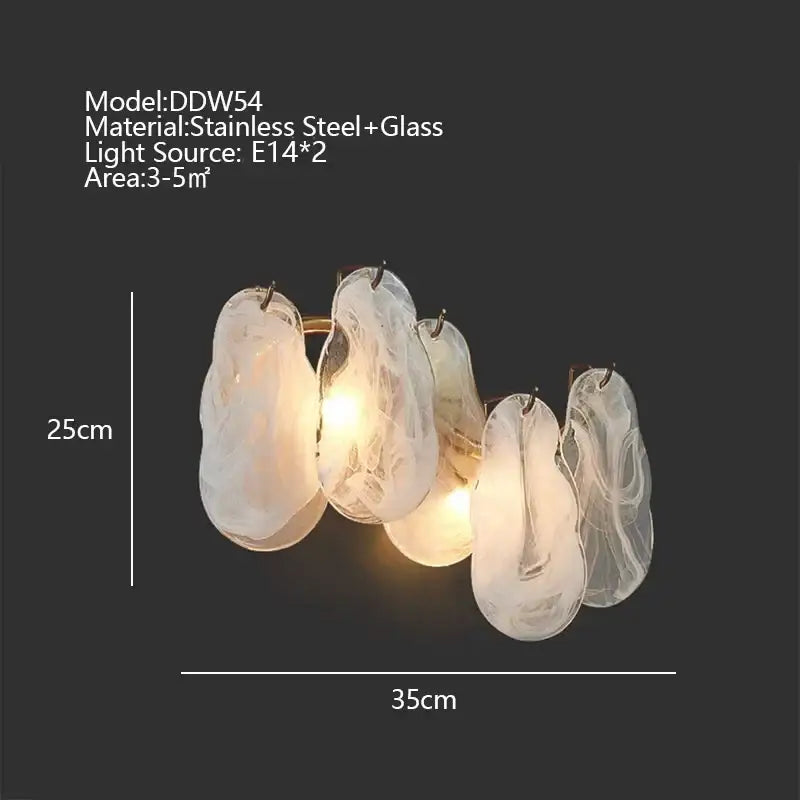 Modern gold cloudy glass chandeliers featuring decorbites cloudy glass pendant light with frosted shades on stainless steel frame
