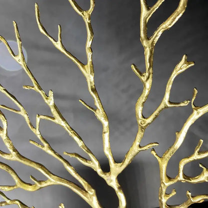 Modern gold coral tree sculpture with intricately branched design and textured metallic finish for living room decorbites coral tree