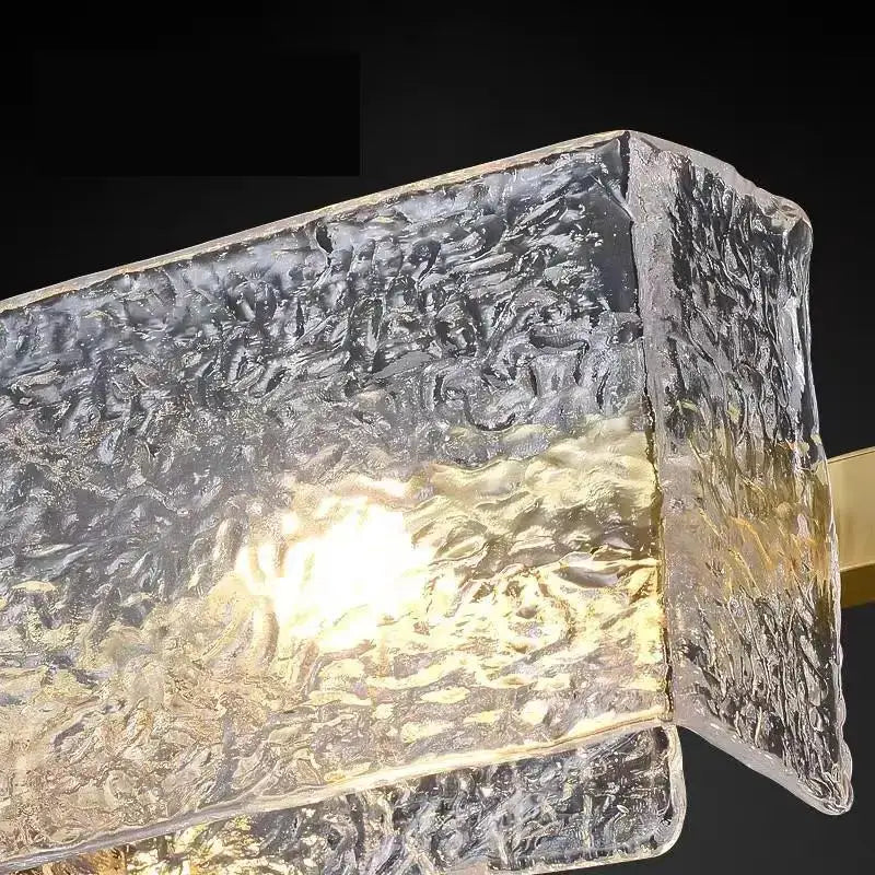 Modern gold crystal ceiling chandelier with textured frosted glass lampshade and golden metallic frame decorbites crystal ceiling